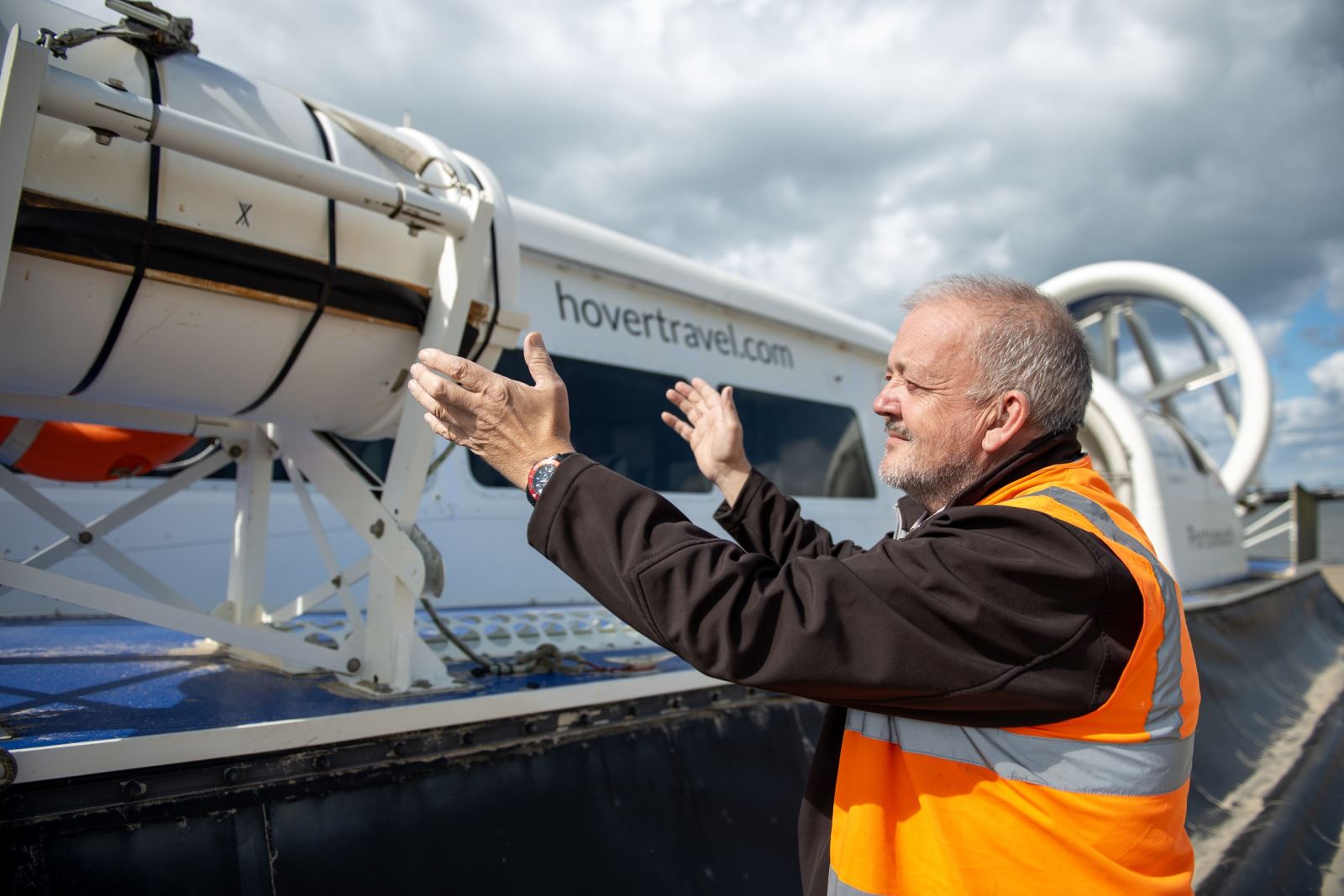 Mike from Hovertravel delivering a behind-the-scenes tour